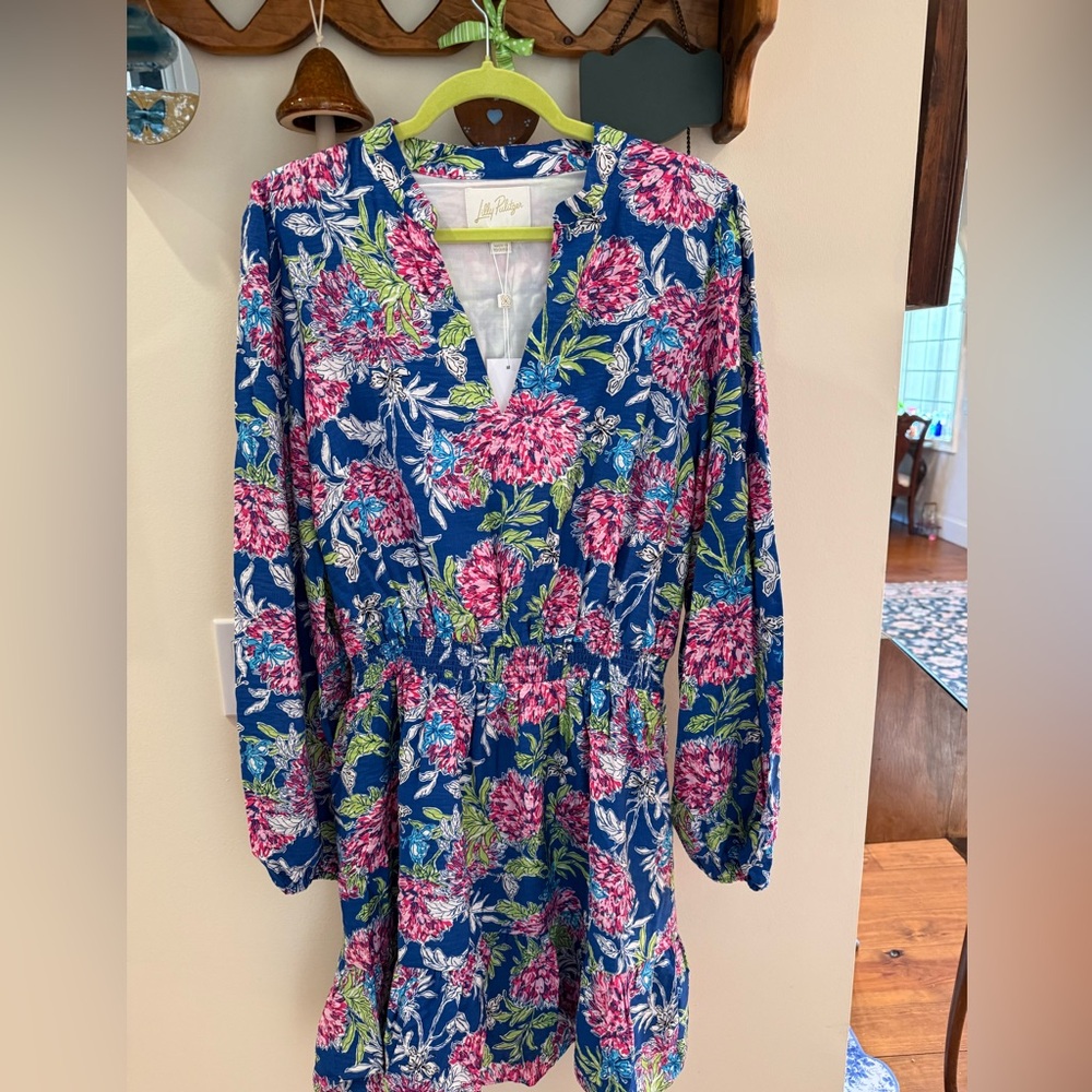 Lilly Pulitzer Blue and Pink Floral Dress New 16